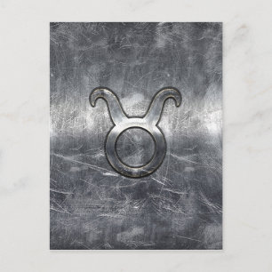 Taurus Zodiac Sign in Grunge Distress Style Briefkaart