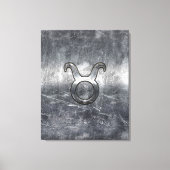 Taurus Zodiac Sign in Grunge Distress Style Canvas Afdruk (Voorkant)