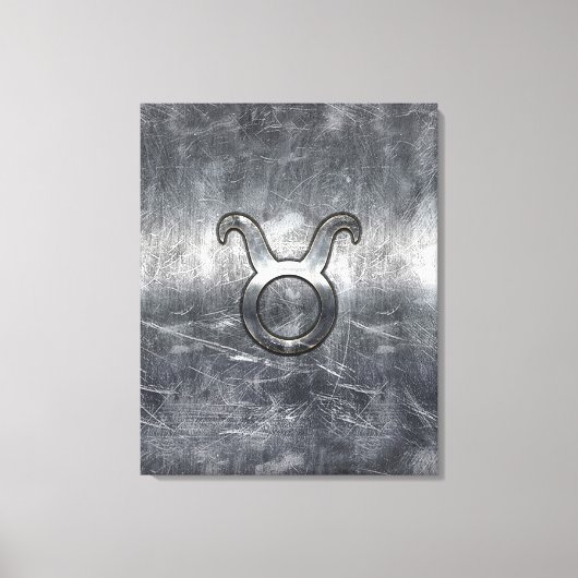 Taurus Zodiac Sign in Grunge Distress Style Canvas Afdruk (Voorkant)