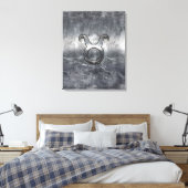 Taurus Zodiac Sign in Grunge Distress Style Canvas Afdruk (Insitu (Slaapkamer))