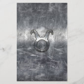 Taurus Zodiac Sign in Grunge Distress Style Flyer (Voorkant)
