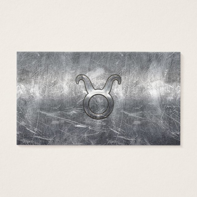 Taurus Zodiac Sign in Grunge Distress Style Visitekaartjes (Voorkant)
