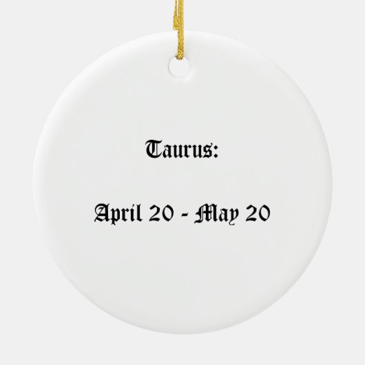 Taurus Zodiac Sign Keramisch Ornament (Achterkant)