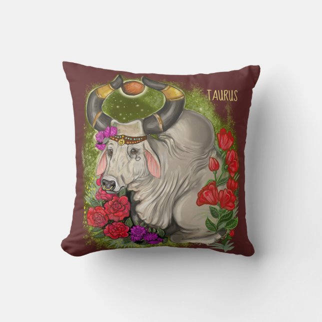 Taurus Zodiac Sign Kussen (Voorkant)