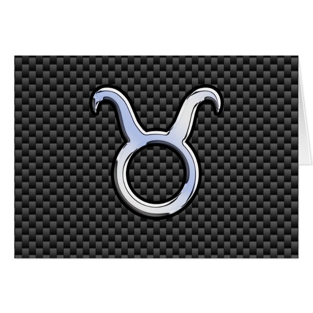 Taurus Zodiac Sign on Black Carbon Fiber Print (Voorkant Horizontaal)