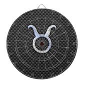 Taurus Zodiac Sign on Black Carbon Fiber Print Dartbord (Voorkant)