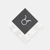 Taurus Zodiac Sign on Black Carbon Fiber Print Servet (Hoek)