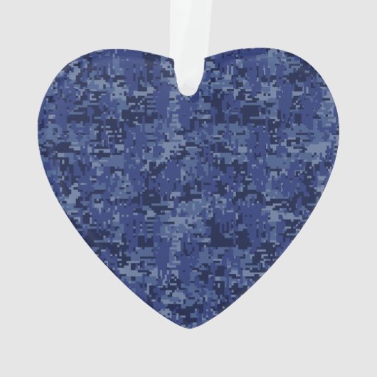 Taurus Zodiac Sign on Blue Digital Camouflage Ornament (achterkant)