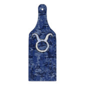 Taurus Zodiac Sign on Blue Digital Camouflage Snijplank (Voorkant)