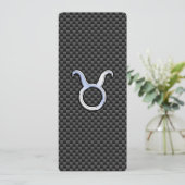 Taurus Zodiac Sign on Charcoal Carbon Fiber Print (Staand voorkant)