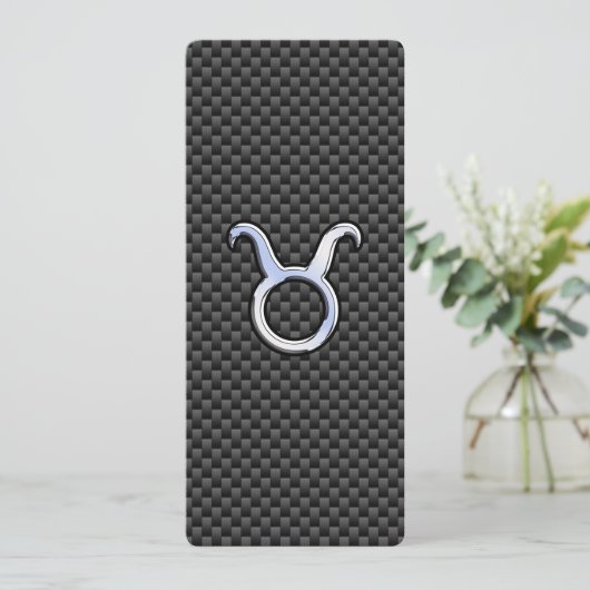 Taurus Zodiac Sign on Charcoal Carbon Fiber Print (Staand voorkant)