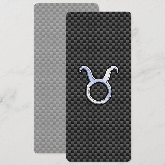 Taurus Zodiac Sign on Charcoal Carbon Fiber Print (Voorkant / Achterkant)