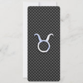 Taurus Zodiac Sign on Charcoal Carbon Fiber Print (Voorkant)