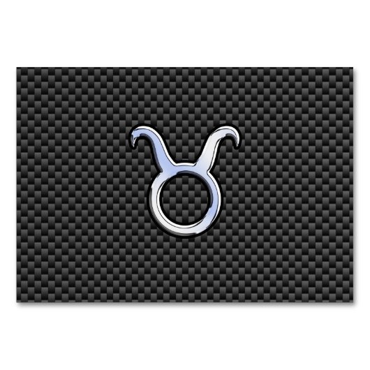 Taurus Zodiac Sign on Charcoal Carbon Fiber Print Kaart (Voorkant)
