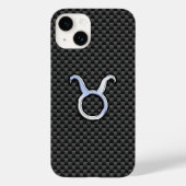Taurus Zodiac Sign on Charcoal Carbon Fibre Case-Mate iPhone Case (Achterkant)