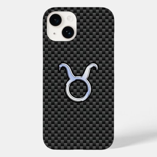 Taurus Zodiac Sign on Charcoal Carbon Fibre Case-Mate iPhone Case (Achterkant)