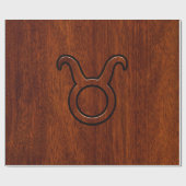 Taurus Zodiac Sign on Mahogany Style Cadeaupapier (Vlak)