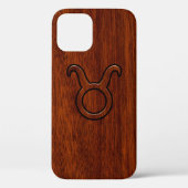 Taurus Zodiac Sign on Mahogany Style Case-Mate iPhone Case (Achterkant)