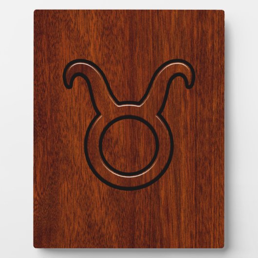 Taurus Zodiac Sign on Mahogany Style Fotoplaat (Voorkant)
