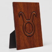 Taurus Zodiac Sign on Mahogany Style Fotoplaat (Zijkant)