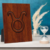 Taurus Zodiac Sign on Mahogany Style Fotoplaat (Zijkant)