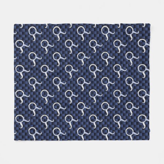Taurus Zodiac Sign on Navy Blue Carbon Style Fleece Deken (Voorkant (Horizontaal))