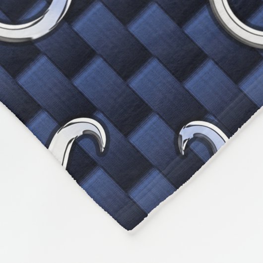 Taurus Zodiac Sign on Navy Blue Carbon Style Fleece Deken (Hoek)