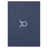 Taurus Zodiac Sign on Navy Blue Carbon Style Tafelkleed (Voorkant)