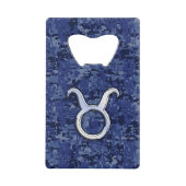Taurus Zodiac Sign on Navy Blue Digital Camouflage Creditkaart Flessenopener (Voorkant)