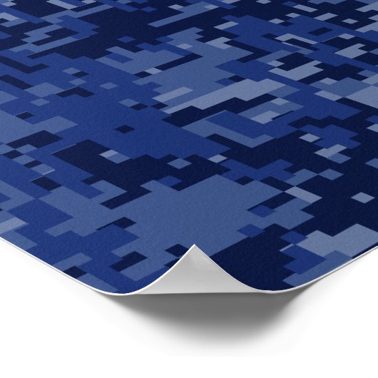 Taurus Zodiac Sign on Navy Blue Digital Camouflage Poster (Hoek)