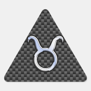 Taurus Zodiac Sign on Racy Charcoal Carbon Fibre Sticker