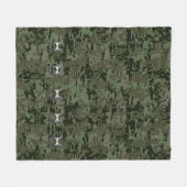 Taurus Zodiac Sign on Woodland Digital Camouflage Fleece Deken (Voorkant (Horizontaal))