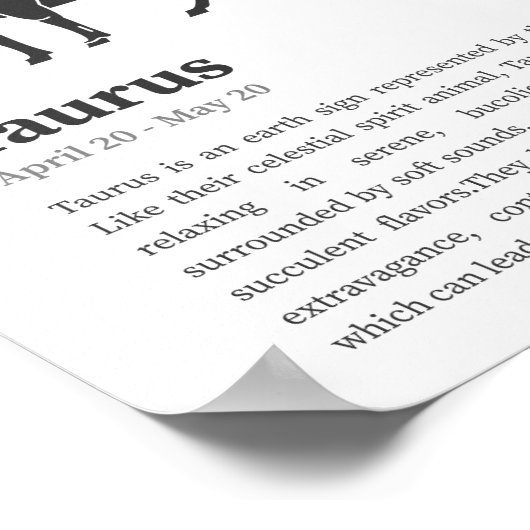 Taurus Zodiac Sign poster (Hoek)