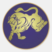 Taurus Zodiac Sign Ronde Sticker (Voorkant)