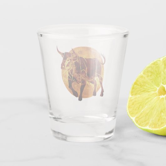 Taurus Zodiac Sign Shot Glas (Achterkant)