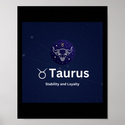 Taurus Zodiac Sign Sticker  Poster (Voorkant)