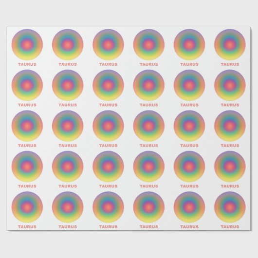 Taurus Zodiac Sign Stylish Gradient Cadeaupapier (Vlak)