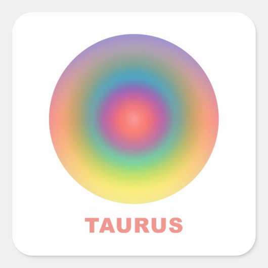 Taurus Zodiac Sign Stylish Gradient Vierkante Sticker (Voorkant)