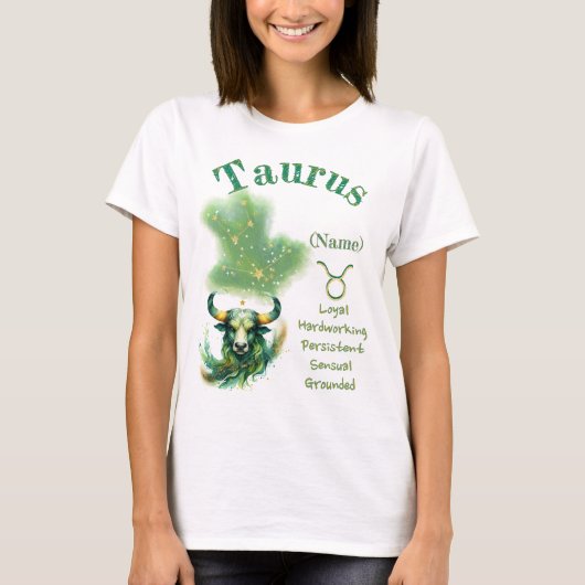 Taurus Zodiac Sign T-Shirt (Voorkant)