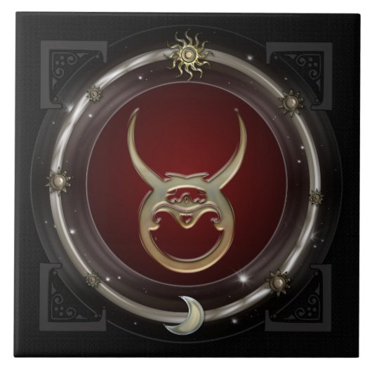 Taurus Zodiac Sign Tegeltje (Voorkant)