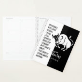 Taurus Zodiac Sign., zwart-wit Planner (Display)
