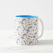 Taurus Zodiac Slumber - Slaperig Konijnenpatroon Tweekleurige Koffiemok (Voorkant rechts)