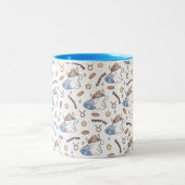 Taurus Zodiac Slumber - Slaperig Konijnenpatroon Tweekleurige Koffiemok (Center)