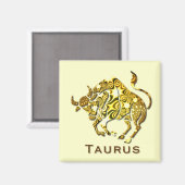 Taurus Zodiac Square Button Magneet (Voorkant / Achterkant)