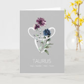 Taurus Zodiac Star Sign Birthday Card Kaart (Gele Bloem)