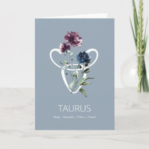 Taurus Zodiac Star Sign Birthday Card Kaart
