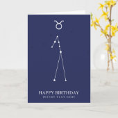 Taurus Zodiac Star Sign Custom Birthday Kaart (Gele Bloem)