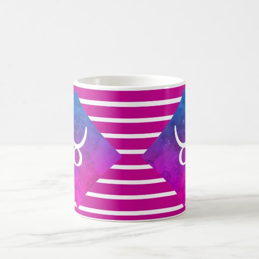 Taurus Zodiac Star Sign Modern Stripe Koffiemok (Center)