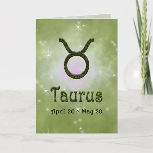 Taurus Zodiac Star Sign U Kleur Kaart (Voorkant)