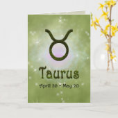 Taurus Zodiac Star Sign U Kleur Kaart (Gele Bloem)